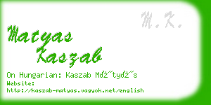 matyas kaszab business card